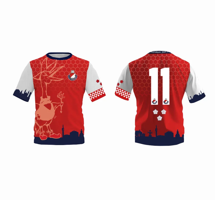 RKVV Roosendaal Carnavalsshirt - Mockup shirt wit carnaval rkvv roosendaalwebshop - RKVV Roosendaal Carnavalsshirt