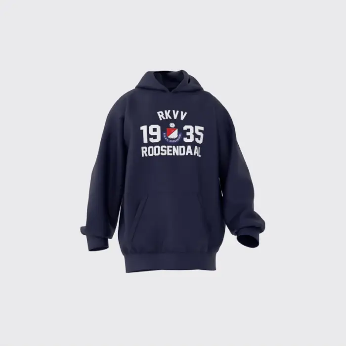 RKVV Roosendaal Jubileum Editie Hoodie - Rkvv shop hoodie luxe navy mockup webp - RKVV Roosendaal Jubileum Editie Hoodie